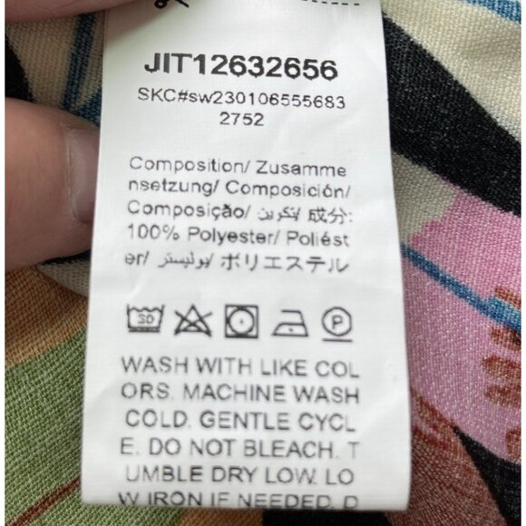 Emery Rose Tropical Leaf Dress Women Large Colorful Vacation Resort Wear Cruise - Picture 4 of 7